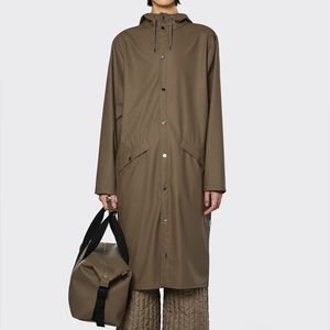 NWT Rains Longer Jacket Wood green rain coat size Medium